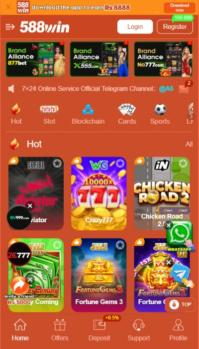 588Win game dashboard image